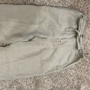 100% linen wide leg pants